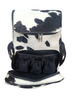 Fashionable cow skin backpack with a modern twist, designed to elevate your style while providing ample storage and comfort.