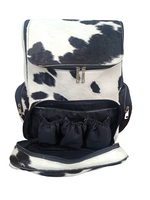Black White Cow Skin Backpack