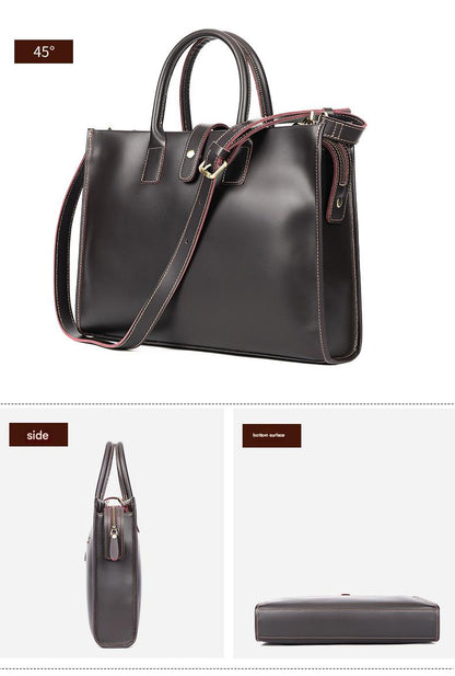 Men’s Genuine Leather Business Shoulder Handbag