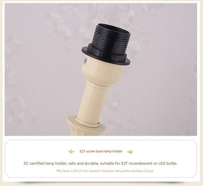 European lace rose bedside table lamp