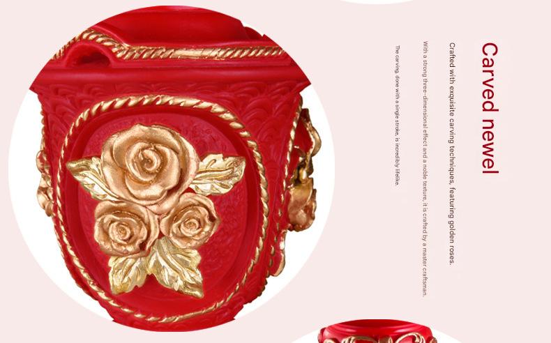 Red victorian wedding table lamp with beads