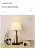 Nordic pleated fabric bedside table lamp