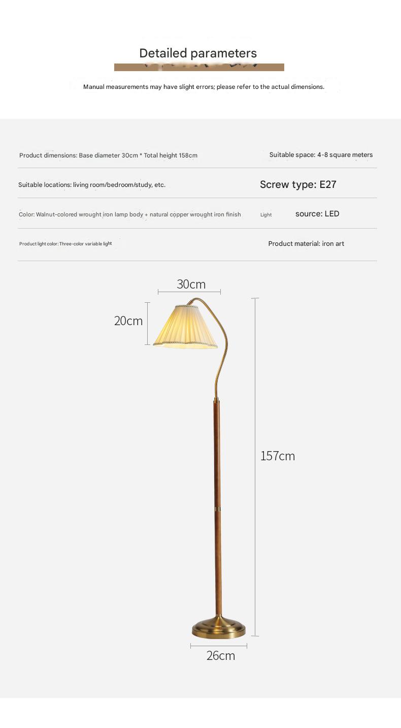Japanese vintage arc floor lamp with fabric shade
