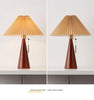 Japanese pleated wooden fabric led table lamp