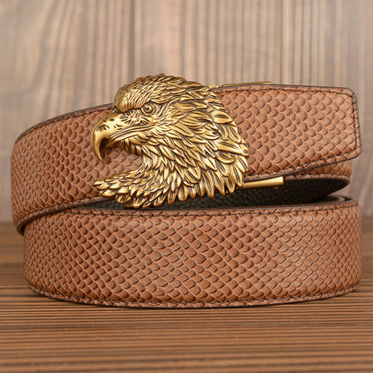 Men’s Full Grain Leather Belt with Eagle Buckle