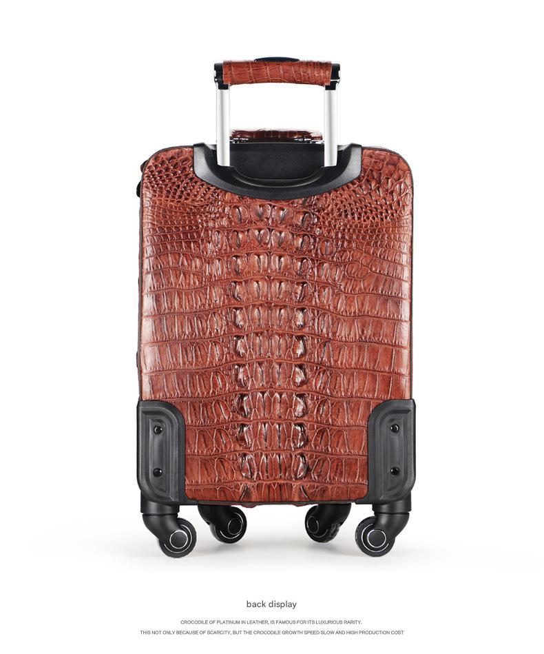 Crocodile Leather Trolley Suitcase for Business & Travel