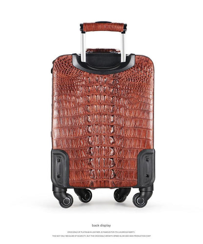 Crocodile Leather Trolley Suitcase for Business & Travel