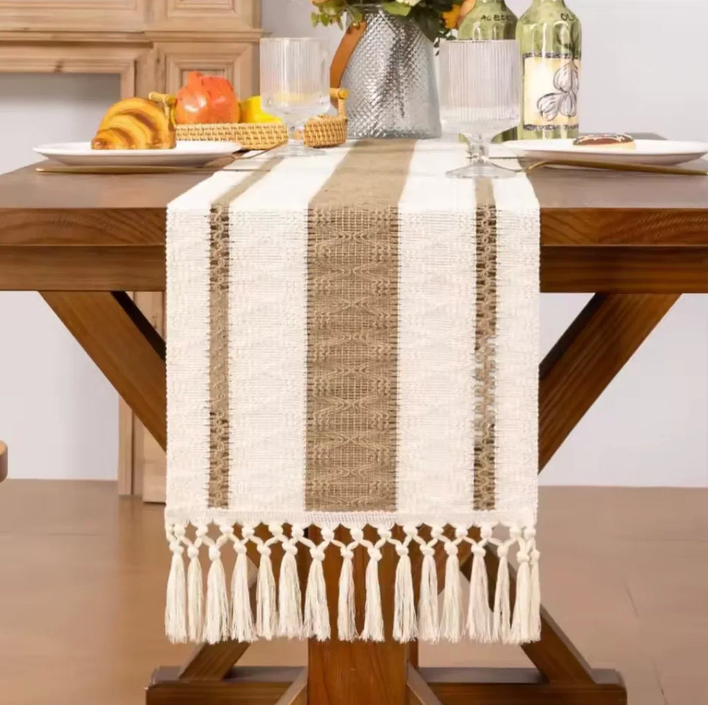 Jacquard Cotton Boho Table Runner for Wedding Decor 1 30x160cm(11.8x63in)