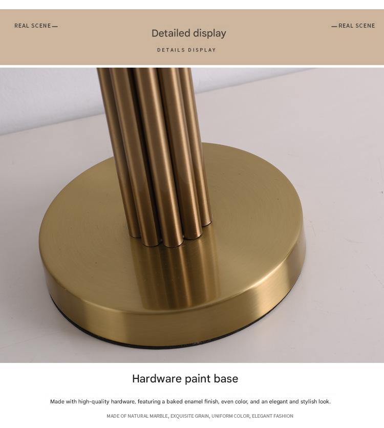 Modern scandinavian brass fabric table lamp