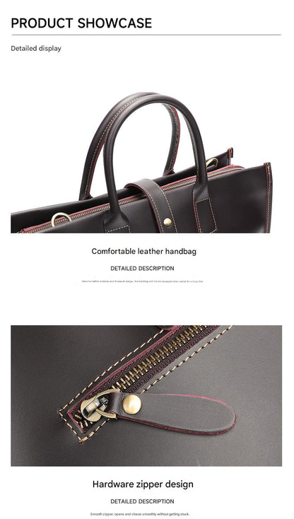 Men’s Genuine Leather Business Shoulder Handbag