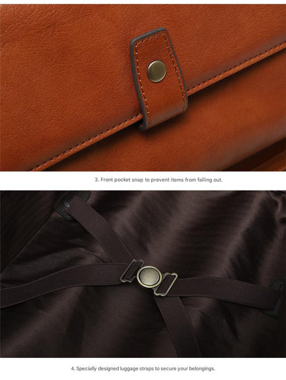 Premium Leather Trolley Suitcase Set