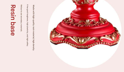 Red victorian wedding table lamp with beads