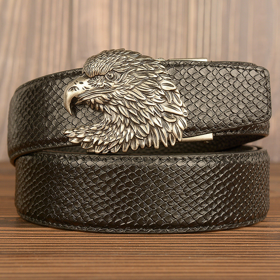 Men’s Full Grain Leather Belt with Eagle Buckle