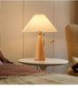Japanese pleated wooden fabric led table lamp