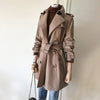 British sheepskin leather trench coat women Khaki S