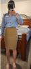 High Waisted Knee Length Pencil Skirt