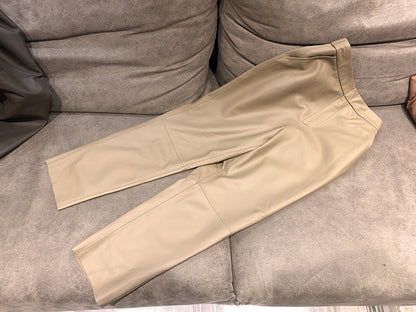 Genuine leather cropped cigarette pants 1 S