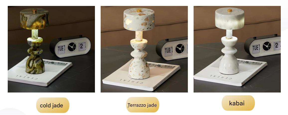 Rechargeable marble touch table lamp