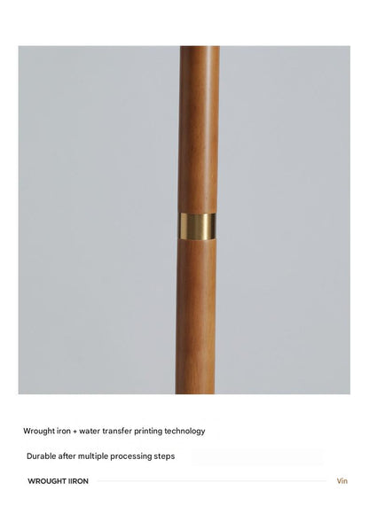 Japanese vintage arc floor lamp with fabric shade