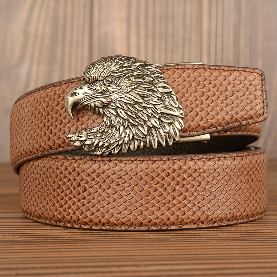 Men’s Full Grain Leather Belt with Eagle Buckle