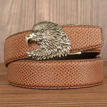 Men’s Full Grain Leather Belt with Eagle Buckle