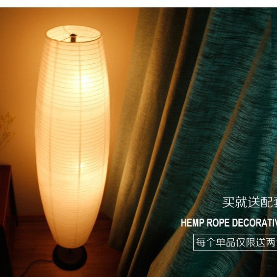 Nordic rice paper column floor lamp 2 light