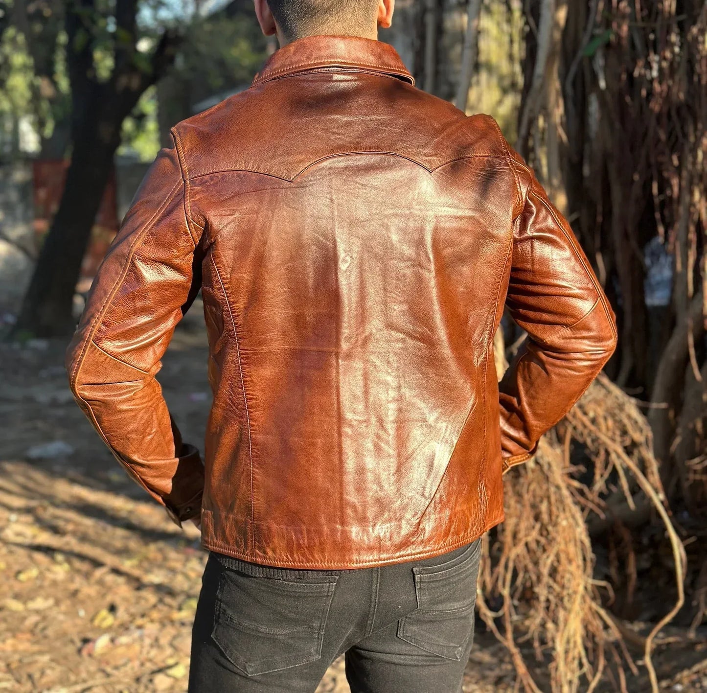 Men Genuine Lambskin Leather Jacket