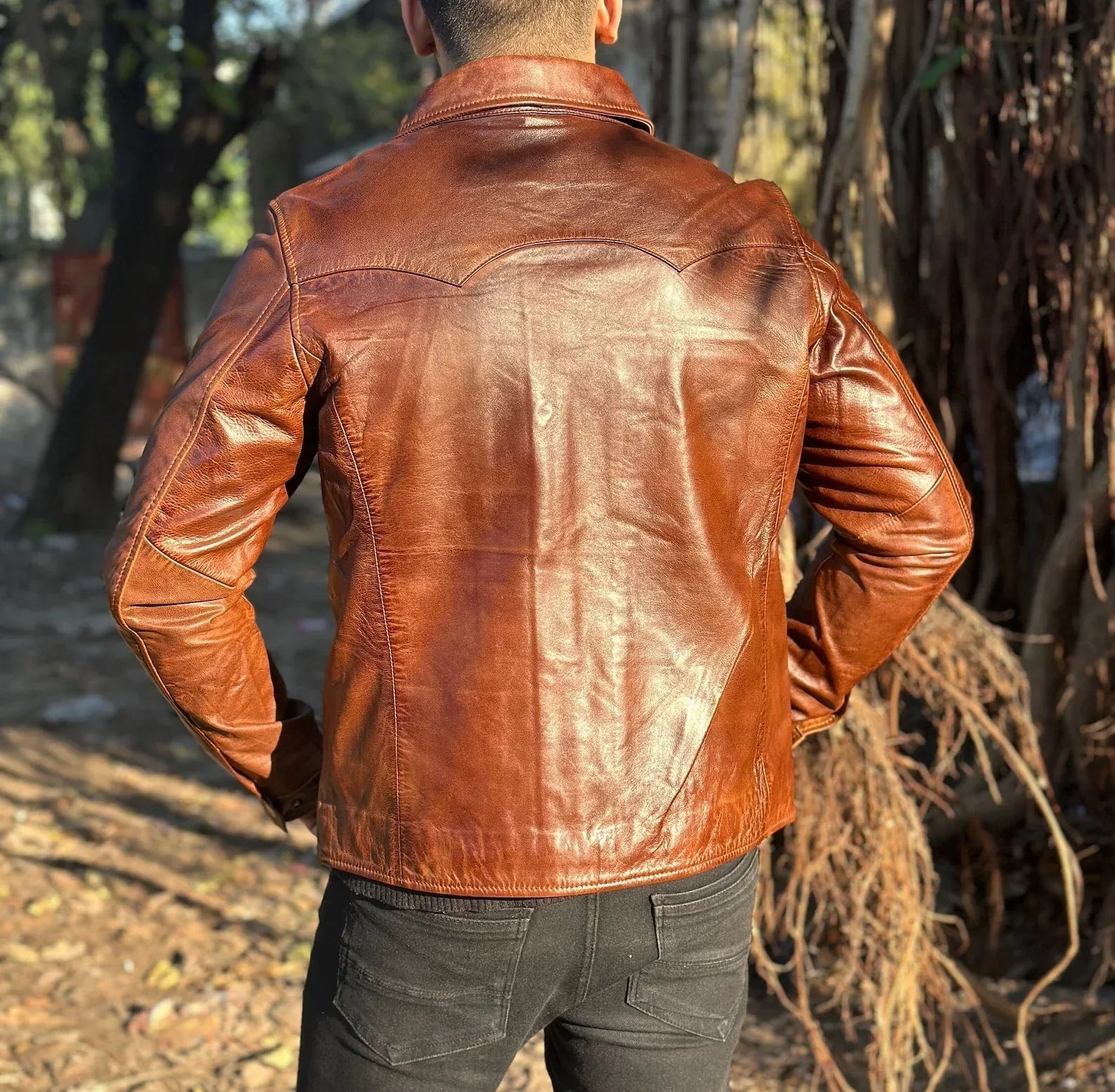 Men Genuine Lambskin Leather Jacket
