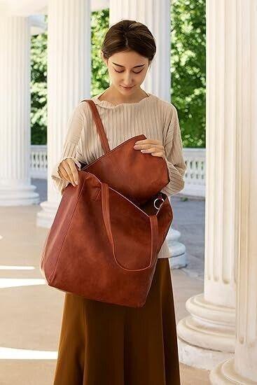 Large Genuine Leather Tote Bag
