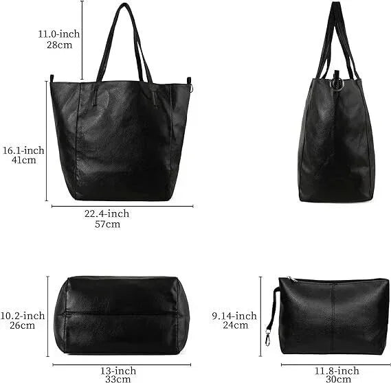Large Genuine Leather Tote Bag