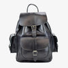 large leather backpack black full grain travel