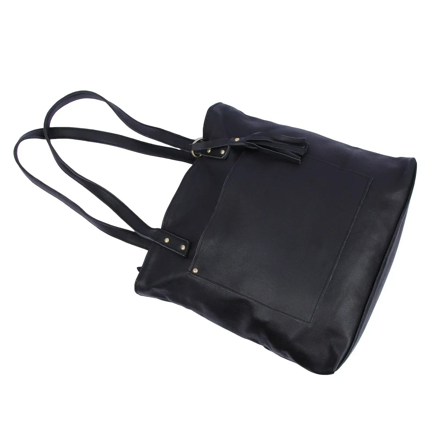 Leather Tote Bag With Pockets Work Tote For Women