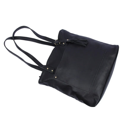 Leather Tote Bag With Pockets Work Tote For Women