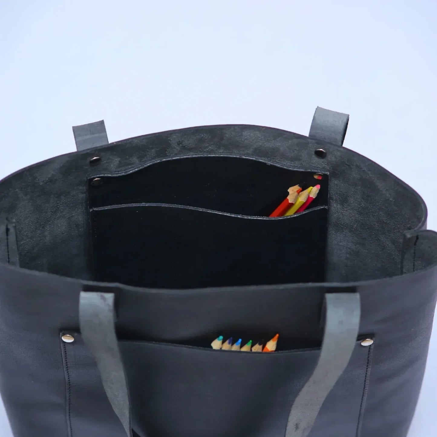 Leather Tote Bag Large Carry On