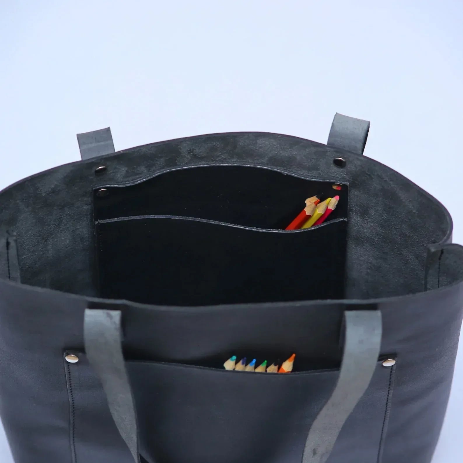 Leather Tote Bag Large Carry On