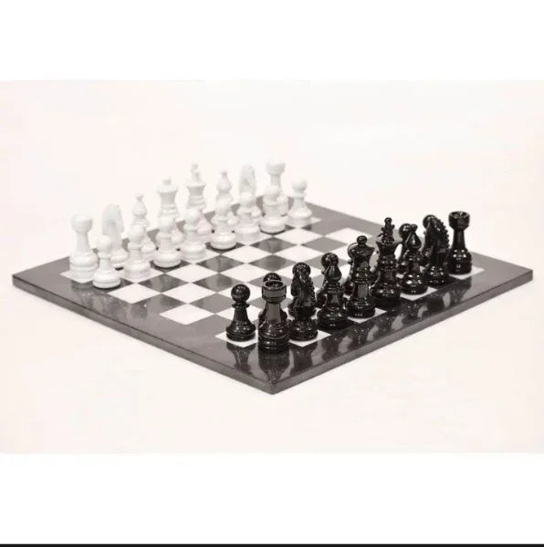 Large Marble Chess Set 16 Inch Handcrafted Marble Chess Board