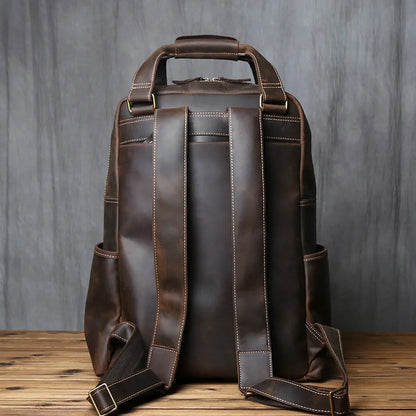 Leather backpack for men genuine leather