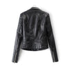 Black Leather Motorcycle Jacket Women Quilted Biker