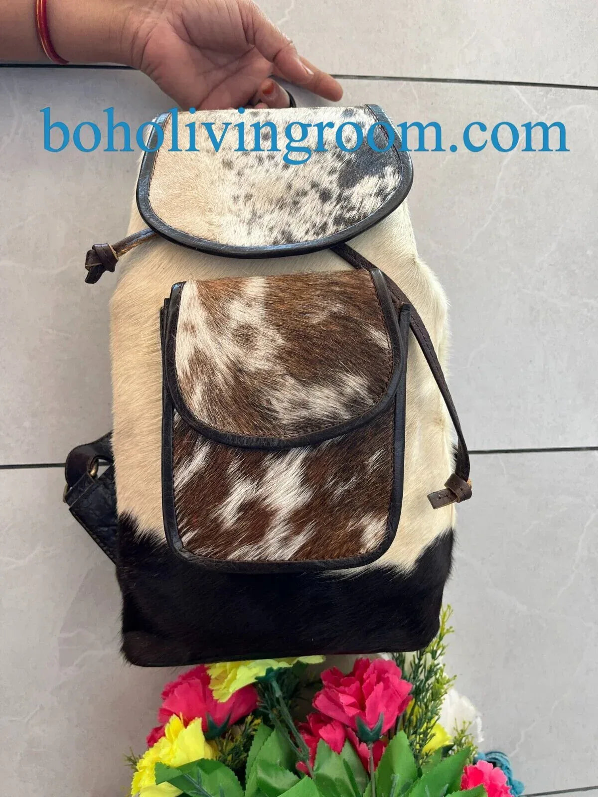 Cowhide Backpack Purse Leather Hair On Hide