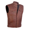 Mens Brown Leather Vest – Leather Waistcoat Men