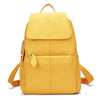 Genuine leather backpack women compact purse yellow