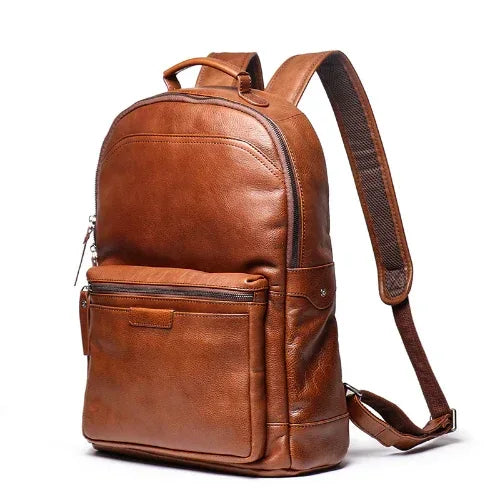 Genuine Leather Backpack Cowhide Travel Laptop Backpack