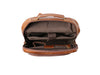 brown leather laptop backpack for office travel