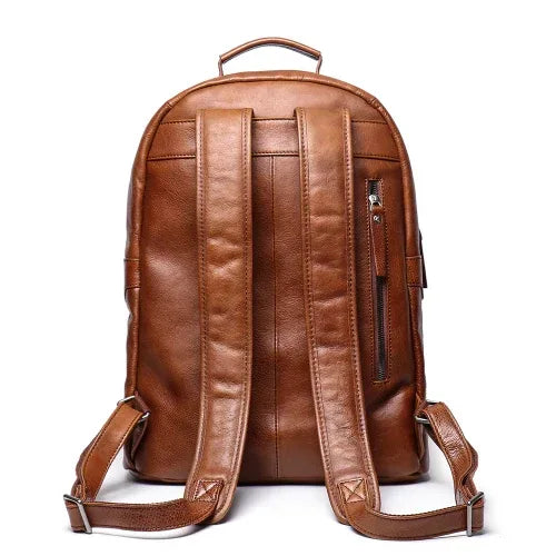Genuine Leather Backpack Cowhide Travel Laptop Backpack