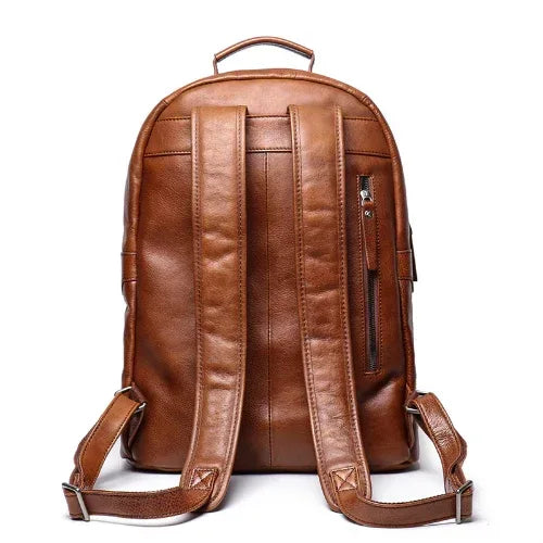 Genuine Leather Backpack Cowhide Travel Laptop Backpack