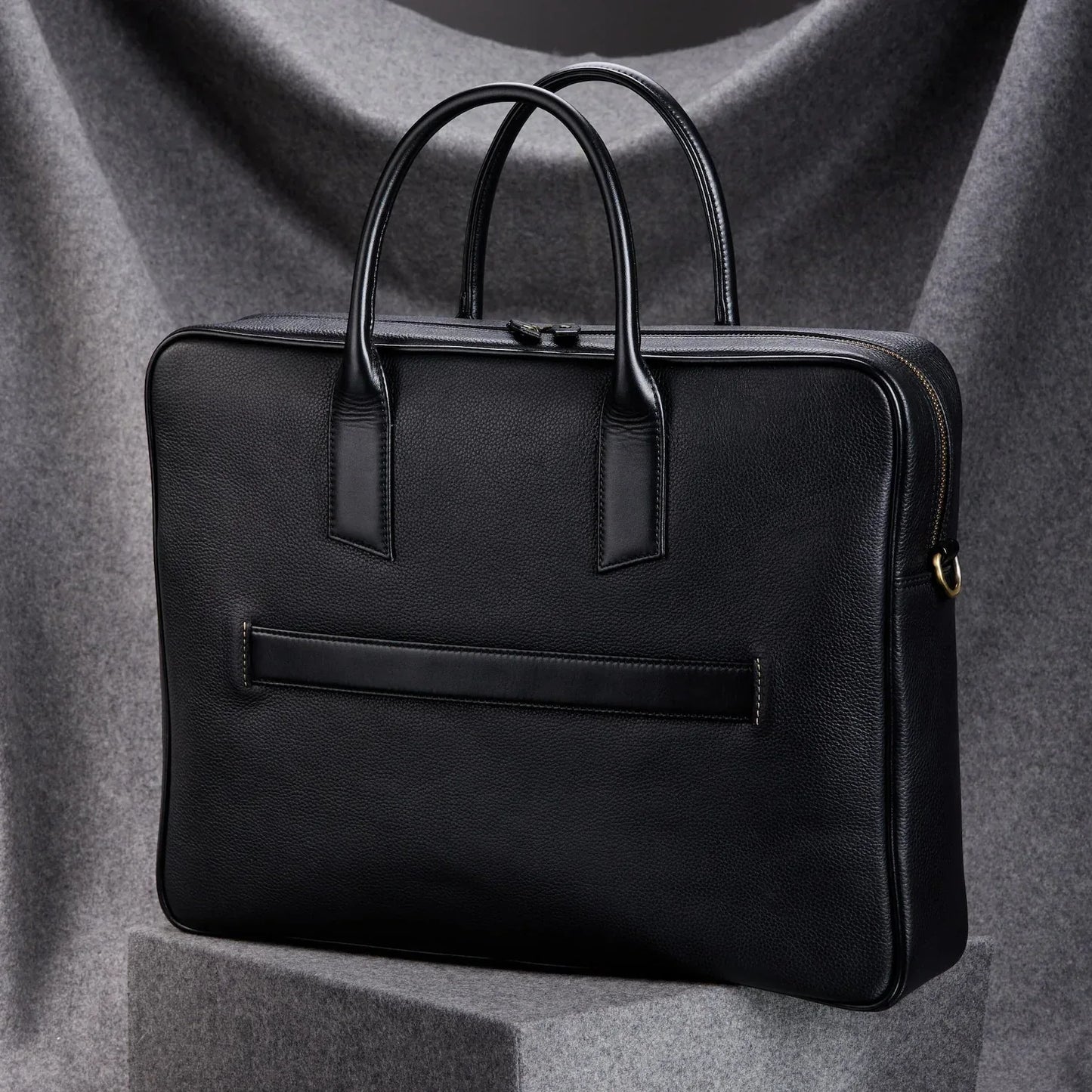 Leather Briefcase With Trolley Sleeve Laptop Travel Work Bag