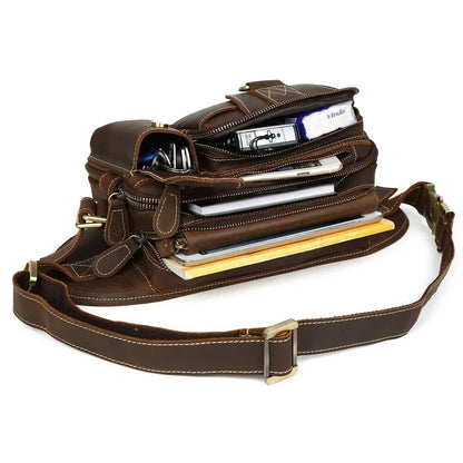 Leather Waist Bag for Men Full Grain Genuine Leather Belt Bag