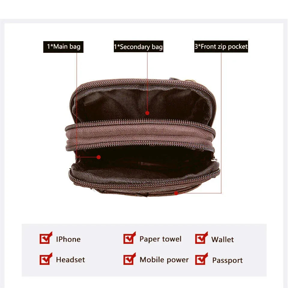 genuine cowhide leather phone holster crossbody bag