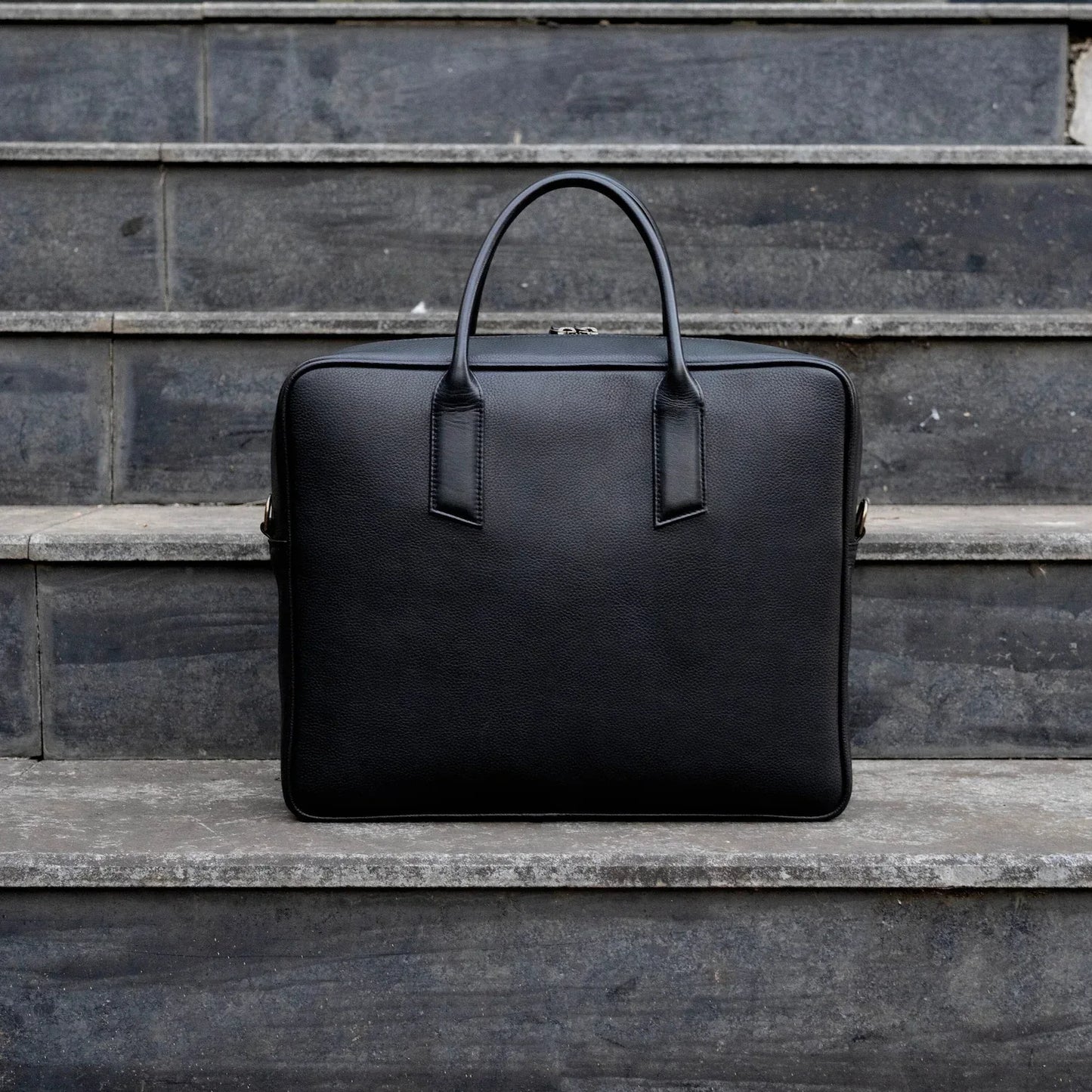 Leather Briefcase With Trolley Sleeve Laptop Travel Work Bag