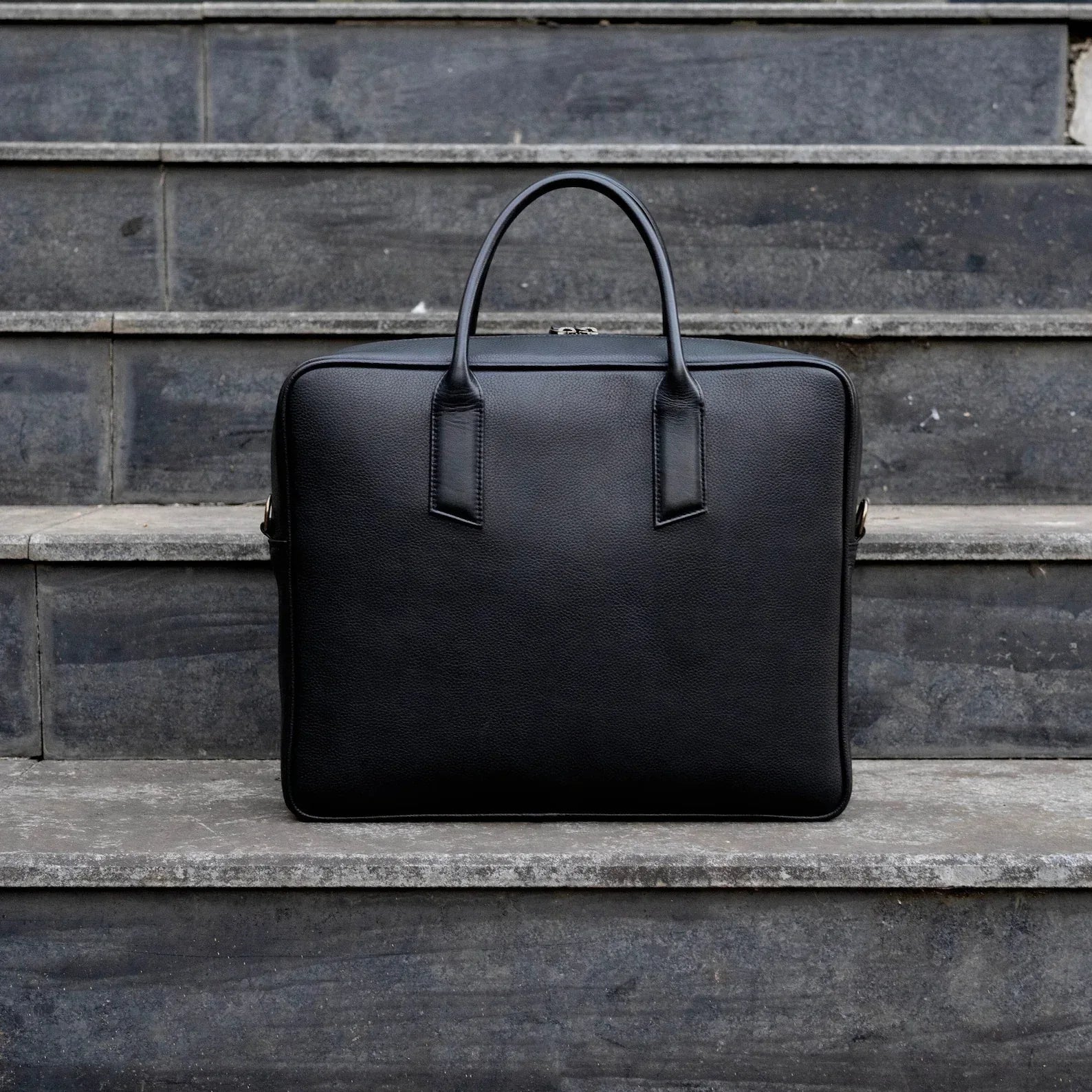 Leather Briefcase With Trolley Sleeve Laptop Travel Work Bag